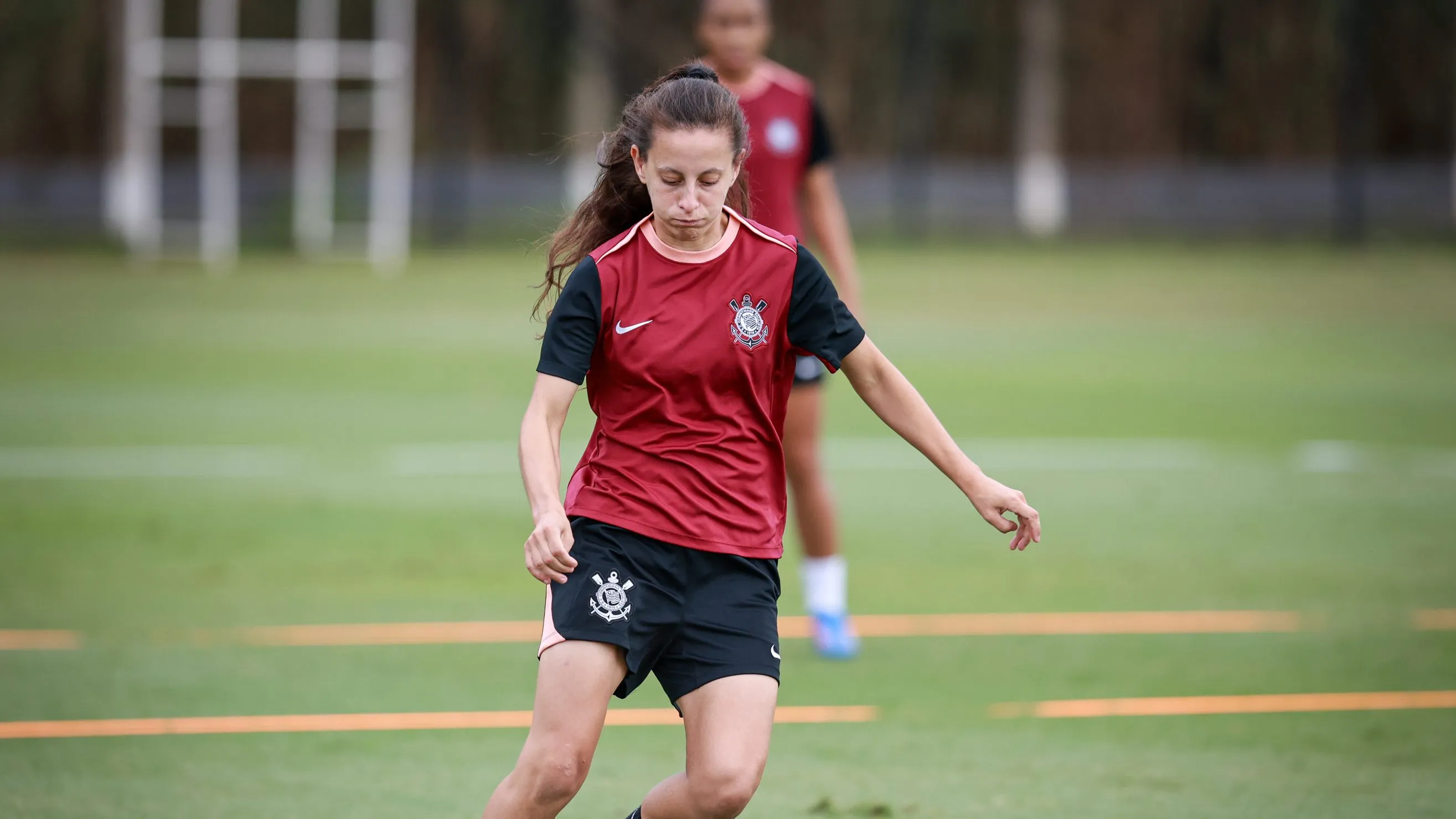 Belén Aquino em treino do Corinthians