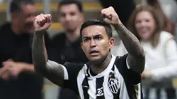 Dudu jogador do Atletico comemora seu gol durante partida contra o America-MG no estadio Arena MRV pelo campeonato Mineiro 2026. Foto: Gilson Lobo/AGIF