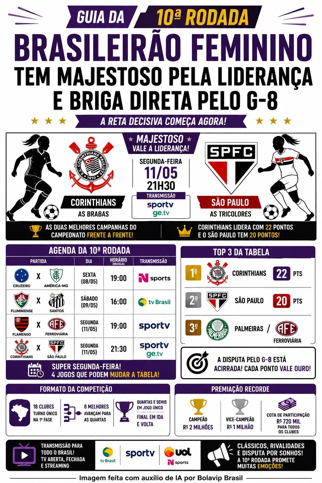 Infográfico gerado por Inteligência Artificial/Bolavip Brasil