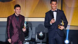 Messi e CR7 durante o prêmio da Bola de Ouro em 2014