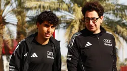 Gabriel Bortoleto e o chefe da Audi, Mattia Binotto