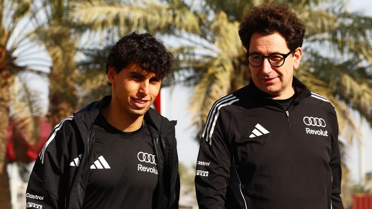 Gabriel Bortoleto e o chefe da Audi, Mattia Binotto