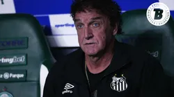 Cuca técnico do Santos durante partida contra o Palmeiras no estádio Arena Allianz Parque pelo campeonato Brasileiro A 2026