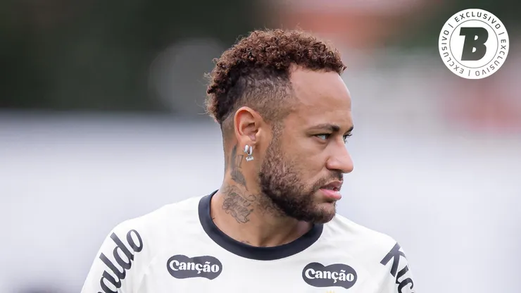 Neymar jogador do Santos durante treinamento no CT Rei Pelé