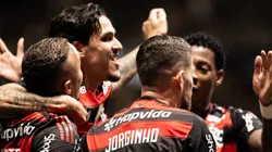 Cebolinha e Plata, atacantes do Flamengo - Foto: Mateus Dutra/AGIF