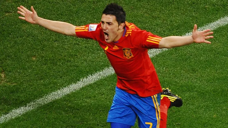 David Villa marcou cinco gols no título mundial da Espanha em 2010 (Photo by Laurence Griffiths)