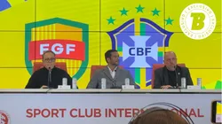 Samir Xaud, presidente da CBF no Beira-Rio. Crédito: Tainan Nunes / Bolavip Brasil