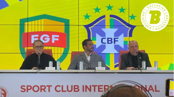 Samir Xaud, presidente da CBF no Beira-Rio. Crédito: Tainan Nunes / Bolavip Brasil