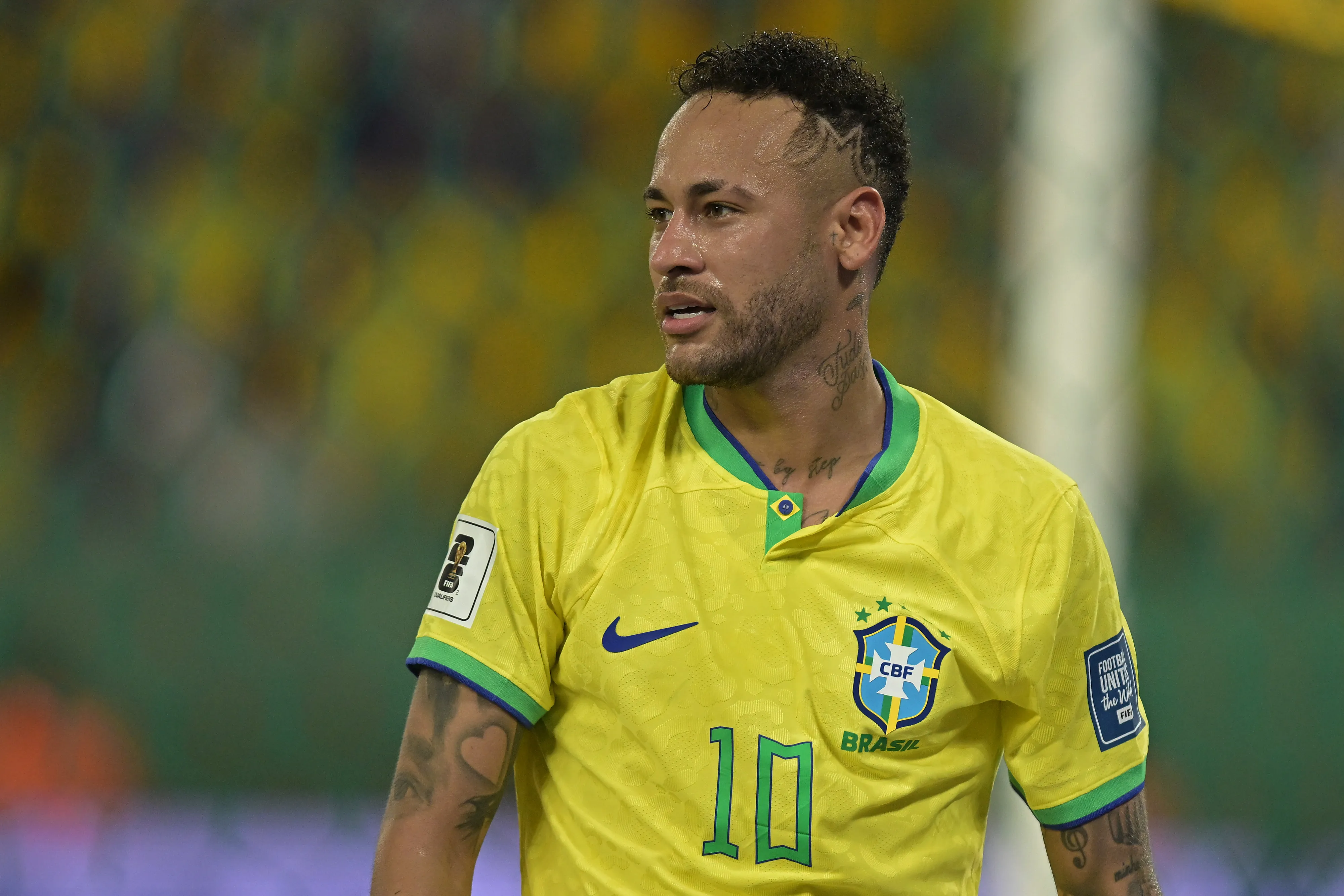 Neymar Jr atuando pela Seleção Brasileira em Brasil x Venezuela. (Photo by Pedro Vilela/Getty Images)