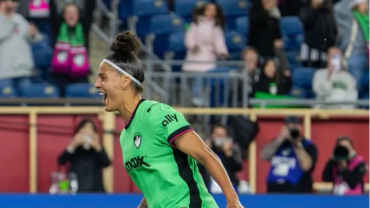 Amanda Gutierres celebra primeiro gol nos EUA - Foto: Boston Legacy Oficial/Divulgação @bostonlegacyfc