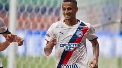Luciano Juba (Bahia) celebrando seu gol contra o Cruzeiro, no dia 09.05.2026. Foto: Associated Press / Alamy
