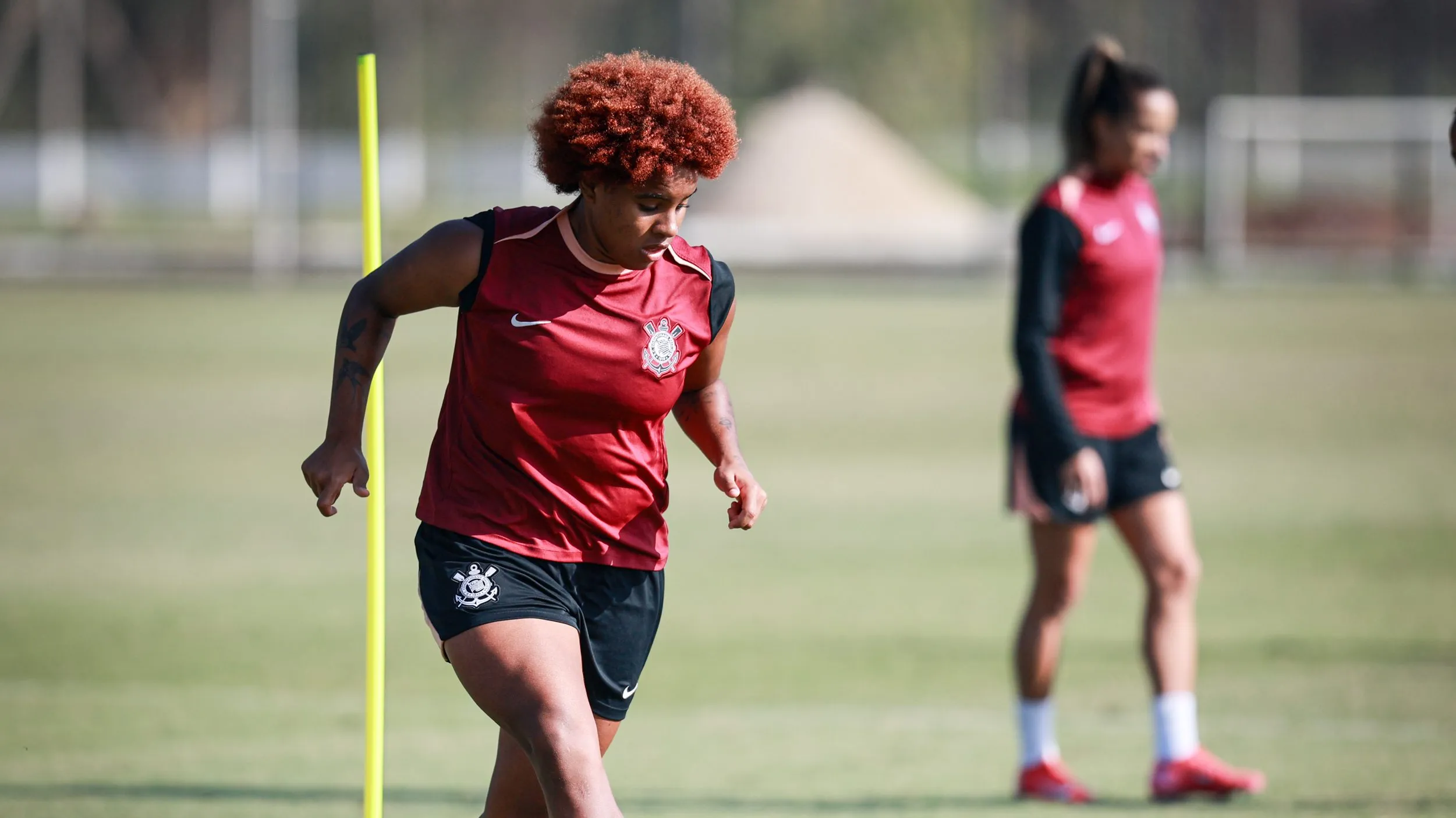 Jogadoras do Corinthians em treino no CT do clube