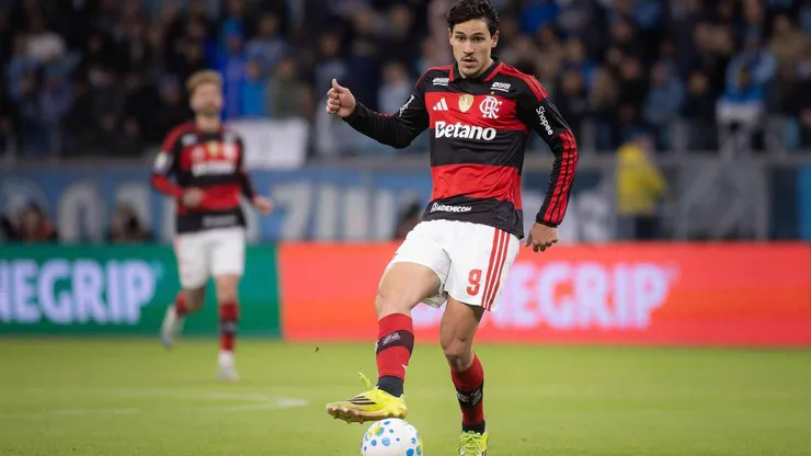 Pedro (Flamengo) durante jogo contra o Grêmio, no dia 10.05.2026. Foto: Associated Press / Alamy