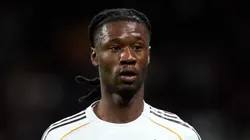 Eduardo Camavinga of Real Madrid looks on during the LaLiga EA Sports match between Real Madrid CF and Elche CF at Estadio Santiago Bernabeu on March 14, 2026 in Madrid, Spain. (Photo by Angel Martinez/Getty Images)
