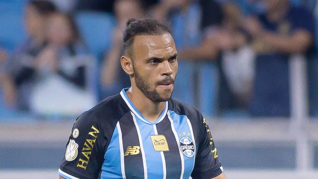 Martin Braithwaite jogador do Gremio durante partida contra o Confianca no estadio Arena do Gremio pelo campeonato Copa Do Brasil 2026. Foto: Maxi Franzoi/AGIF
