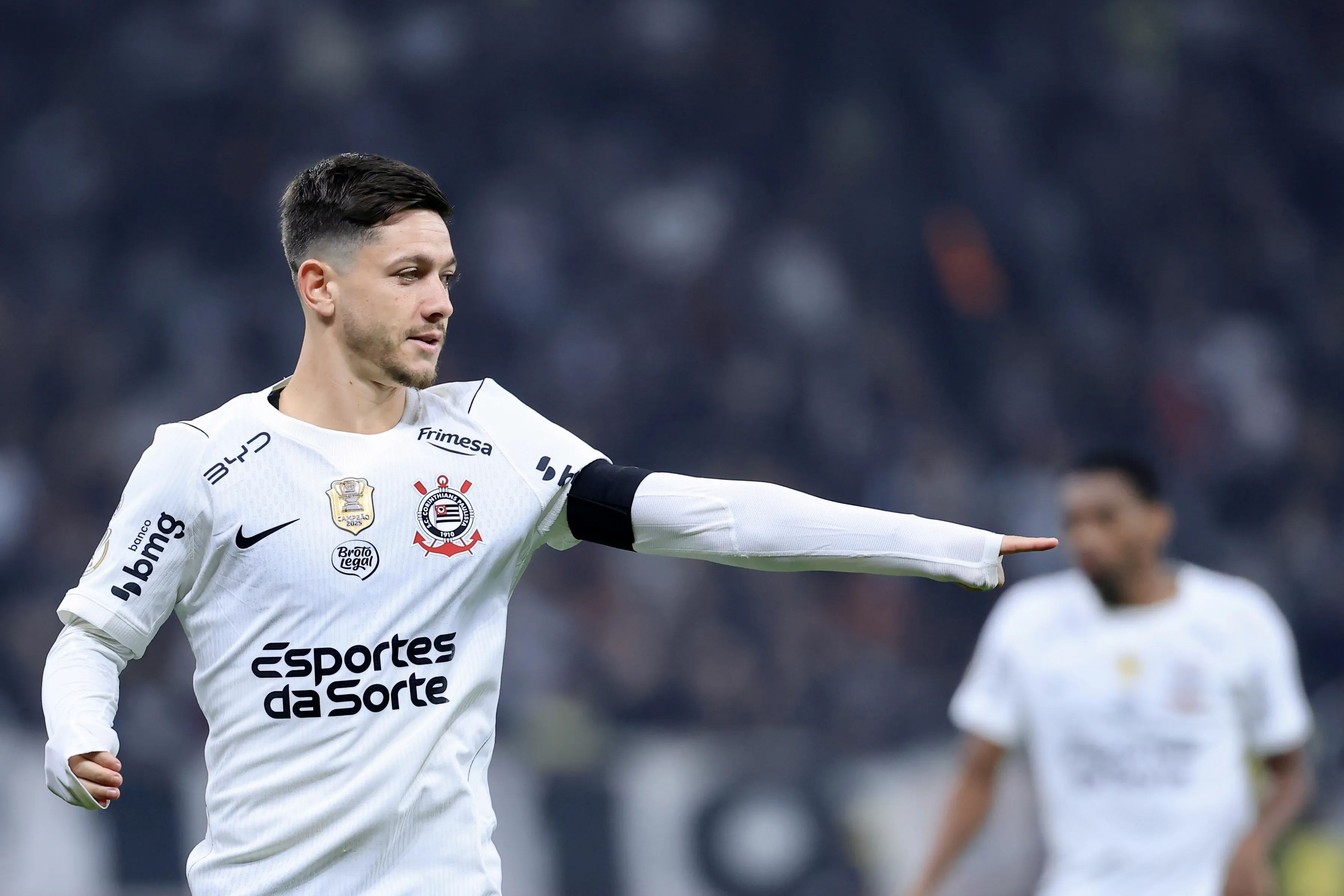 Rodrigo Garro jogador do Corinthians durante partida contra o Barra no estadio Arena Corinthians pelo campeonato Copa Do Brasil 2026. Foto: Marcello Zambrana/AGIF