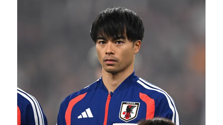 Mitoma durante amistoso entre Inglaterra e Japão