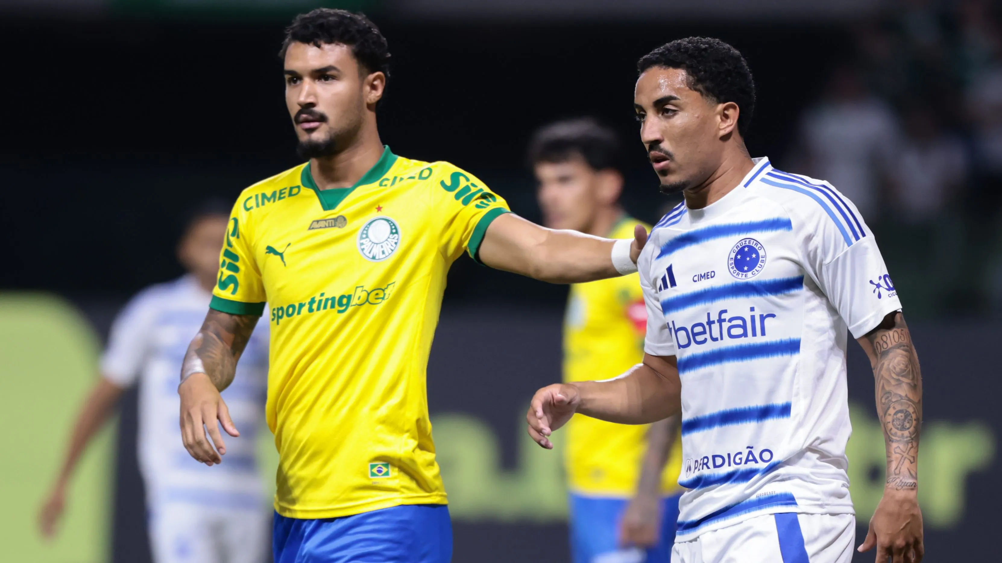 Jefte jogador do Palmeiras durante partida contra o Cruzeiro no estadio Arena Allianz Parque pelo campeonato Brasileiro A 2025. Foto: Marcello Zambrana/AGIF