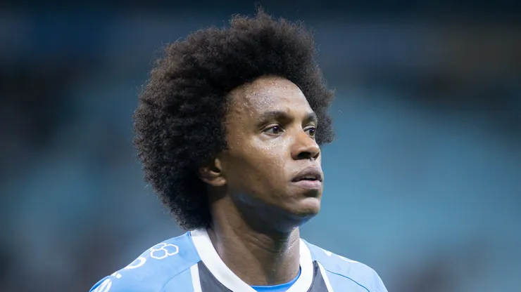 Willian durante partida do Imortal na Arena, em Porto Alegre.