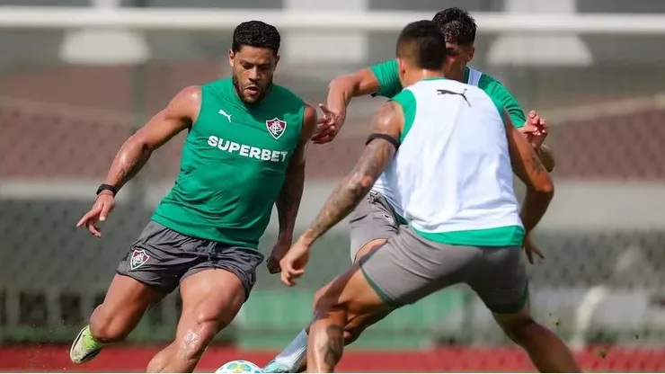 Hulk em primeiro treino com o elenco — Foto: Marcelo Gonçalves / Fluminense FC