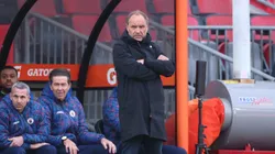 TORONTO, ON - MARCH 31: Head coach Sébastien Migné of Haiti looks on from the sidelines during an International Friendly against Iceland at BMO Field on March 31, 2026 in Toronto, Ontario, Canada. (Photo by Vaughn Ridley/Getty Images)