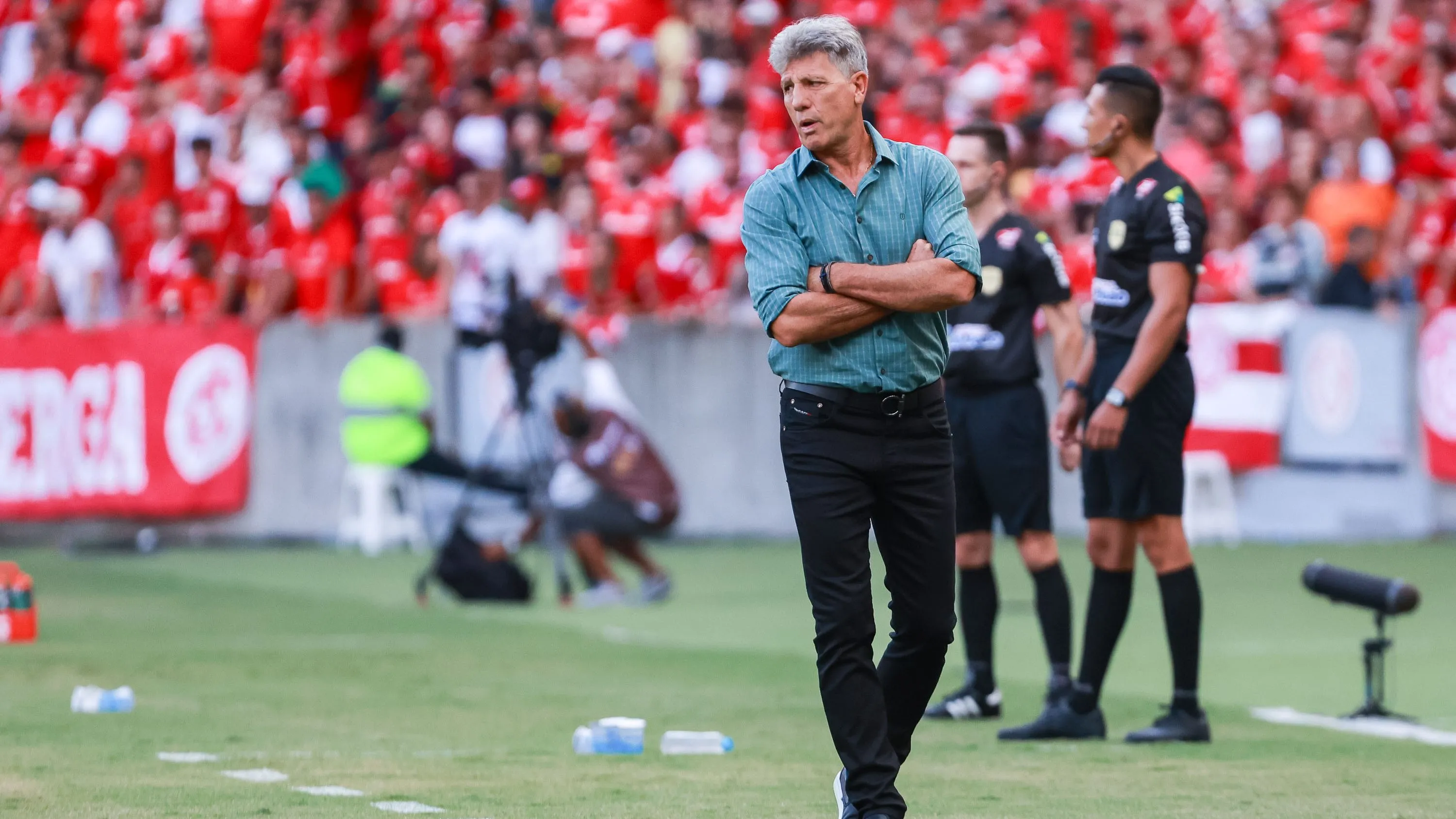 Renato Portaluppi durante partida contra o Internacional no estadio Beira-Rio pelo campeonato Gaucho 2024. Foto: Maxi Franzoi/AGIF