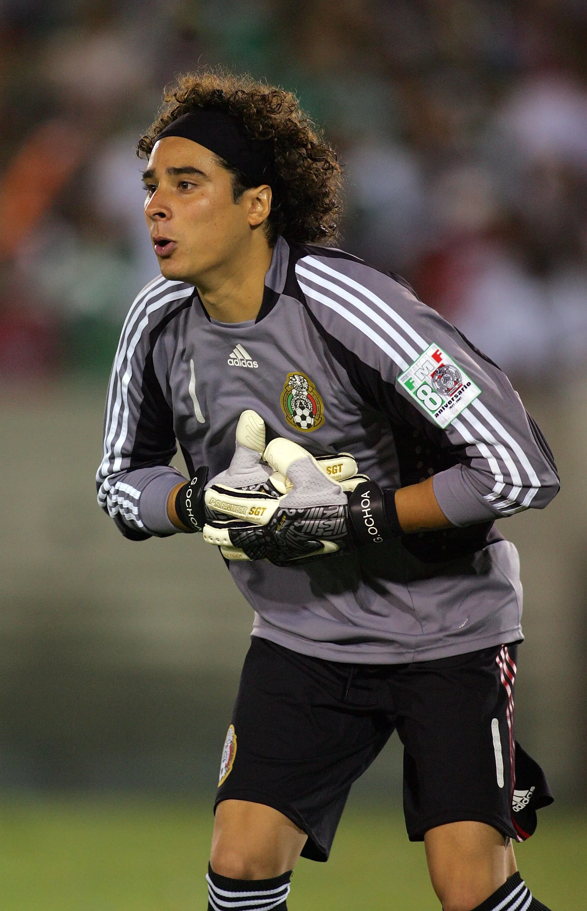 LOS ANGELES, CA – SEPTEMBER 24: Goalkeeper Guillermo Ochoa #1 of Mexico sets up to make a save in the first half against Chile during their International Friendly match at the Los Angeles Memorial Coliseum on September 24, 2008 in Los Angeles, California. Chile defeated Mexico 1-0. (Photo by Victor Decolongon/Getty Images)