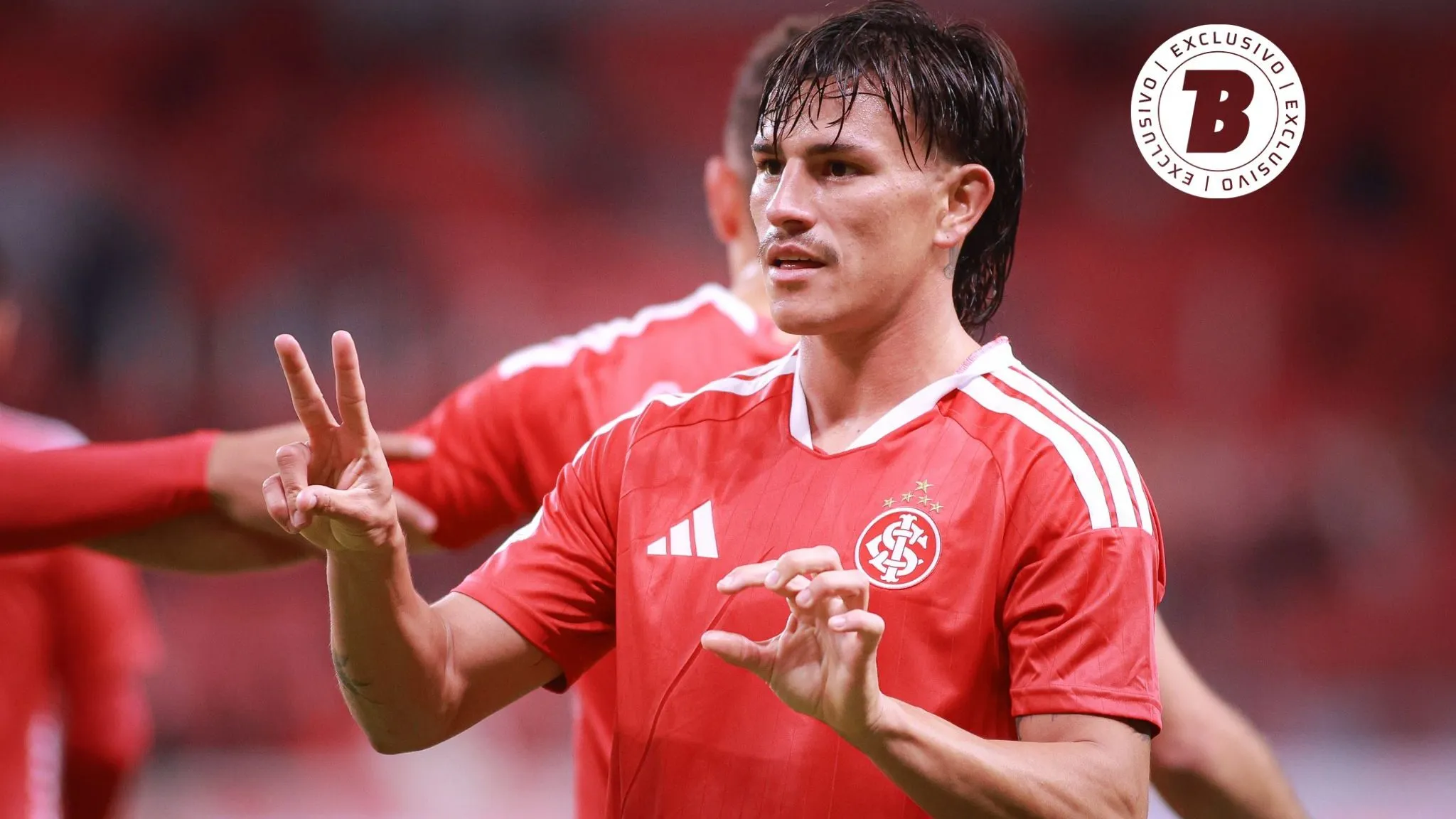 Alexandro Bernabei jogador do Internacional comemora seu gol durante partida contra o Athletic Club no estadio Beira-Rio pelo campeonato Copa Do Brasil 2026. Foto: Maxi Franzoi/AGIF