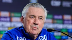 Ancelotti durante coletiva na Granja Comary