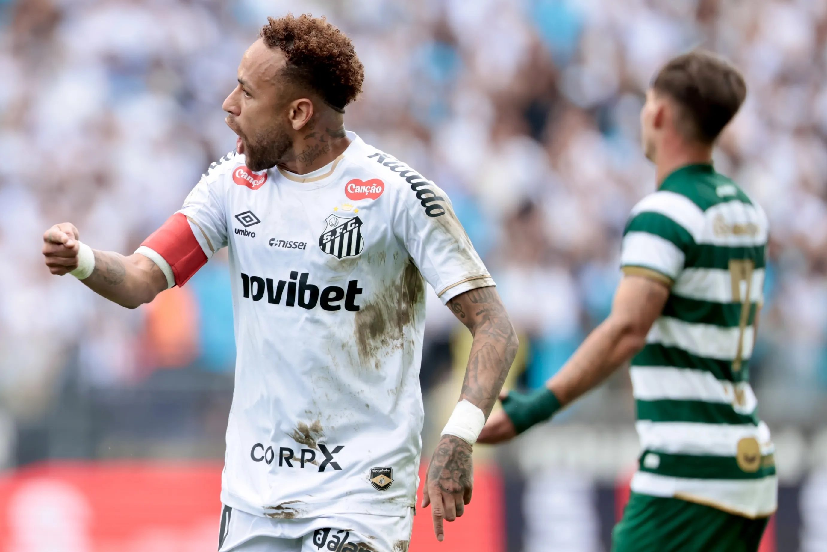 SP – SAO PAULO – 17/05/2026 – BRASILEIRO A 2026, SANTOS X CORITIBA – Neymar jogador do Santos durante partida contra o Coritiba no estadio Arena Corinthians pelo campeonato Brasileiro A 2026. Foto: Marcello Zambrana/AGIF