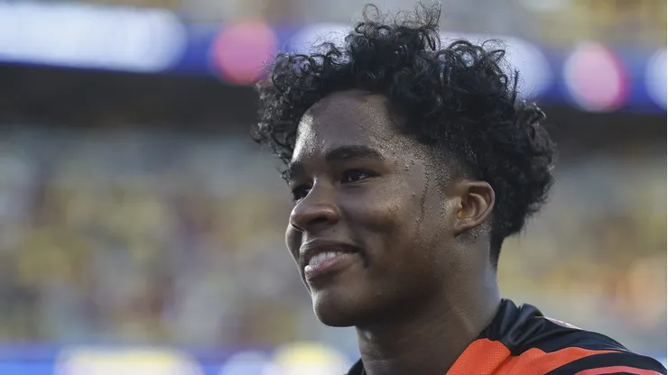 Endrick durante jogo do Brasil contra a Colômbia, na Copa América de 2024.