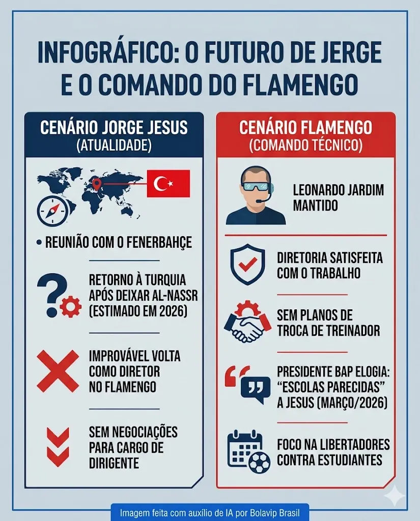 Infográfico - Foto: gerada com auxílio de IA pelo Bolavip Brasil.