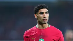Hakimi durante jogo amistoso de Marrocos. Foto de Franco Arland/Getty Images.