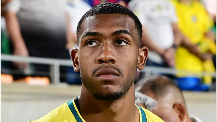 ORLANDO, FLORIDA - MARCH 31: Rayan of Brazil looks on during the international friendly match between Brazil and Croatia at Camping World Stadium on March 31, 2026 in Orlando, Florida. (Photo by Julio Aguilar/Getty Images)