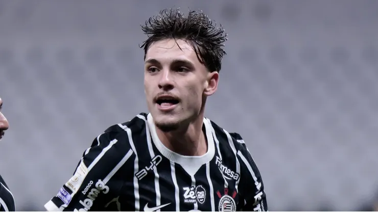 Breno Bidon jogador do Corinthians comemora seu gol durante partida contra o São Paulo. Foto: Marcello Zambrana/AGIF