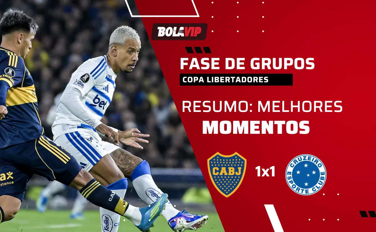 Boca Juniors 1 x 1 Cruzeiro: resumo completo com gols, expulsão e VAR pela Libertadores