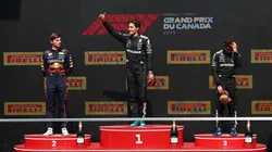 Pódio do GP do Canadá de 2025, com vitória de George Russell