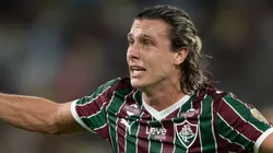 Canobbio jogador do Fluminense lamenta durante partida contra o Independiente no estadio Maracana pelo campeonato Copa Libertadores 2026.