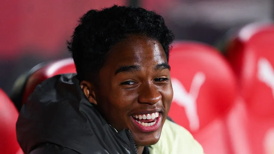 Endrick, da Seleção Brasileira. Foto: David Ramos/Getty Images