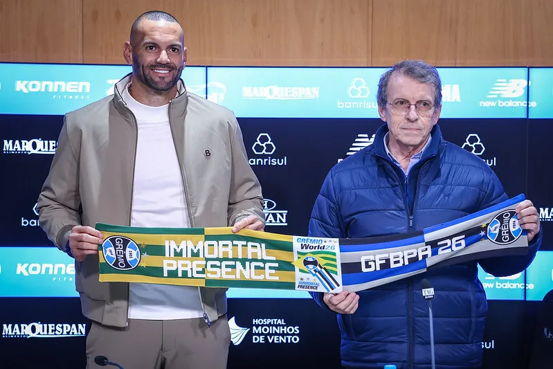 Weverton durante entrevista coletiva após a convocação para a Copa do Mundo. Foto: Lucas Uebel/Grêmio FBPA
