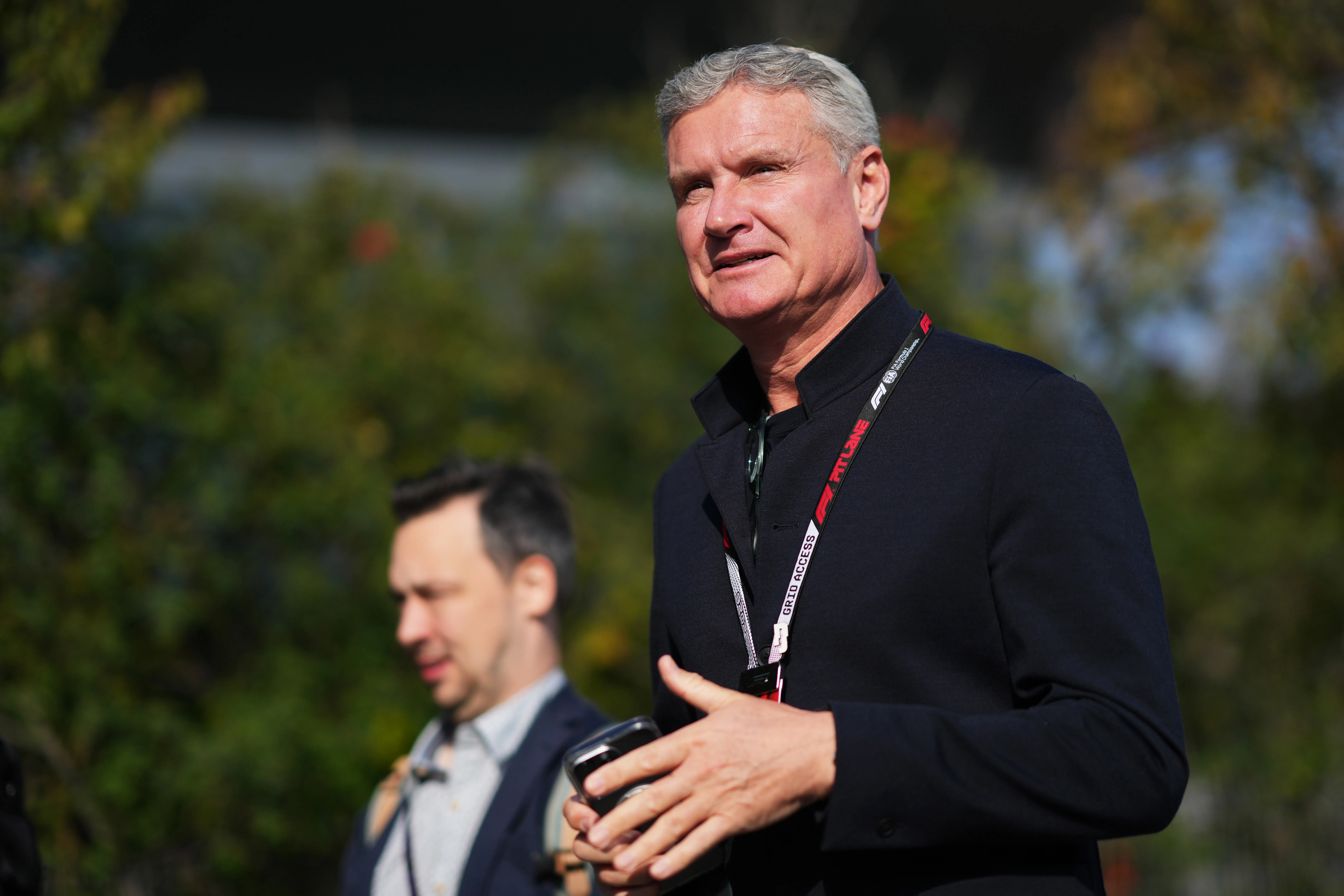 SHANGHAI, CHINA – MARCH 14: David Coulthard arrives in the Paddock prior to the Sprint ahead of the F1 Grand Prix of China at Shanghai International Circuit on March 14, 2026 in Shanghai, China. (Photo by Alex Bierens de Haan/Getty Images)