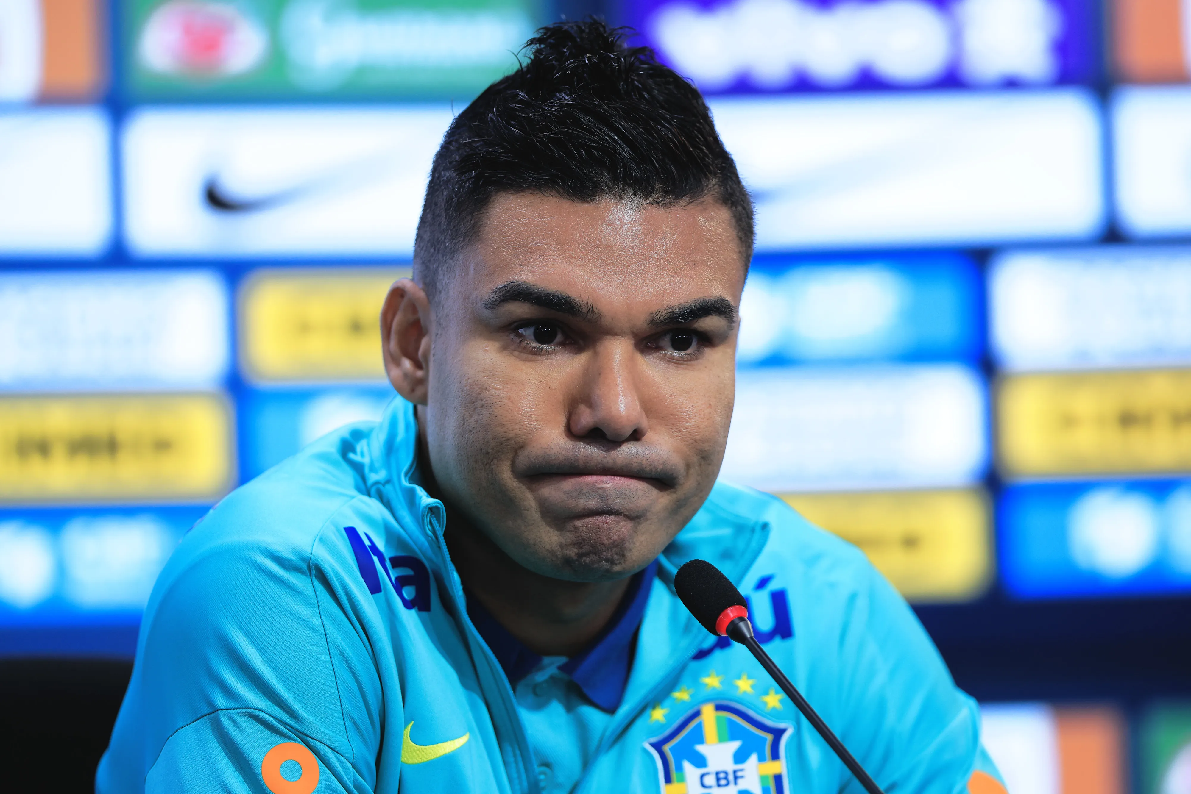 SP – SAO PAULO – 08/06/2025 – BRASIL, COLETIVA – Casemiro jogador do Brasil durante coletiva de imprensa antes do treino da equipe realizado no CT Joaquim Grava. Foto: Ettore Chiereguini/AGIF