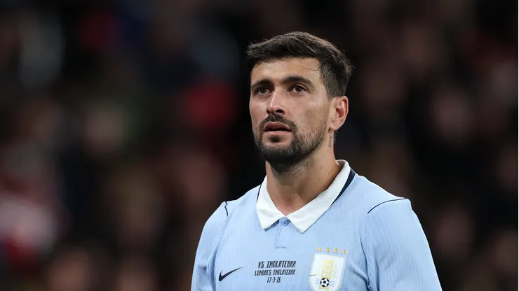 Arrascaeta durante amistoso do Uruguai em Londres.