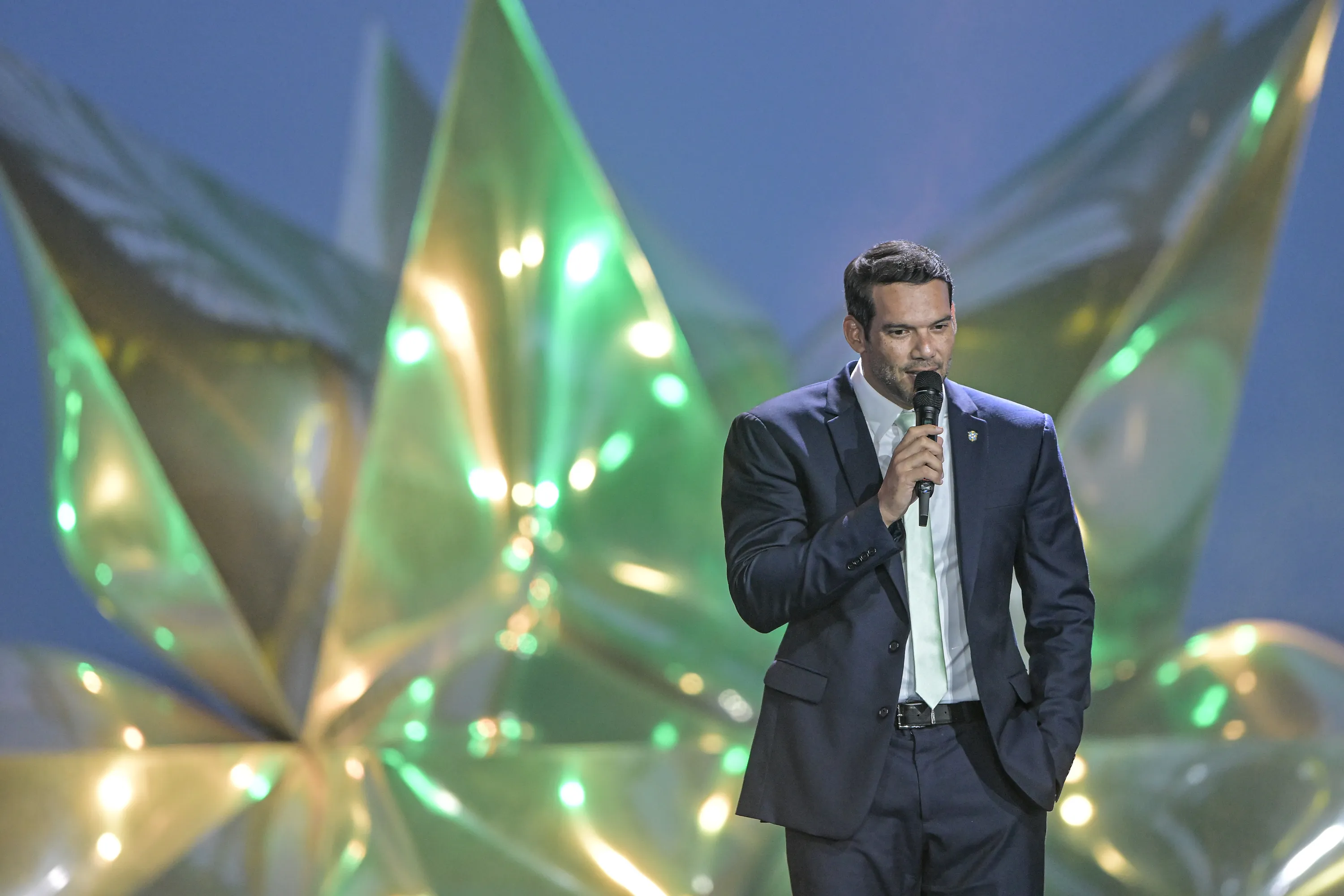 RJ – RIO DE JANEIRO – 18/05/2026 – COPA DO MUNDO 2026, CONVOCACAO DA SELECAO BRASILEIRA -Samir Xaud presidente da CBF durante convocacao dos 26 jogadores para a Copa do Mundo 2026, em coletiva no Museu do Amanha, nesta segunda-feira (18). Foto: Thiago Ribeiro/AGIF