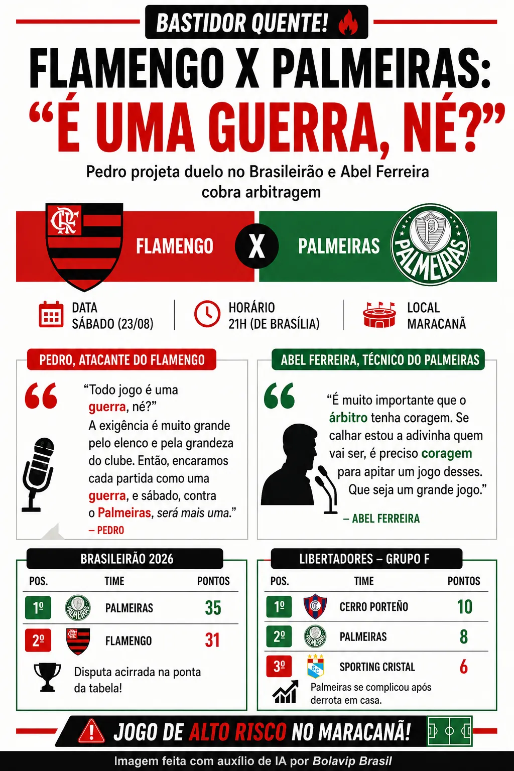 Infográfico - Foto: gerada com auxílio de IA pelo Bolavip Brasil.