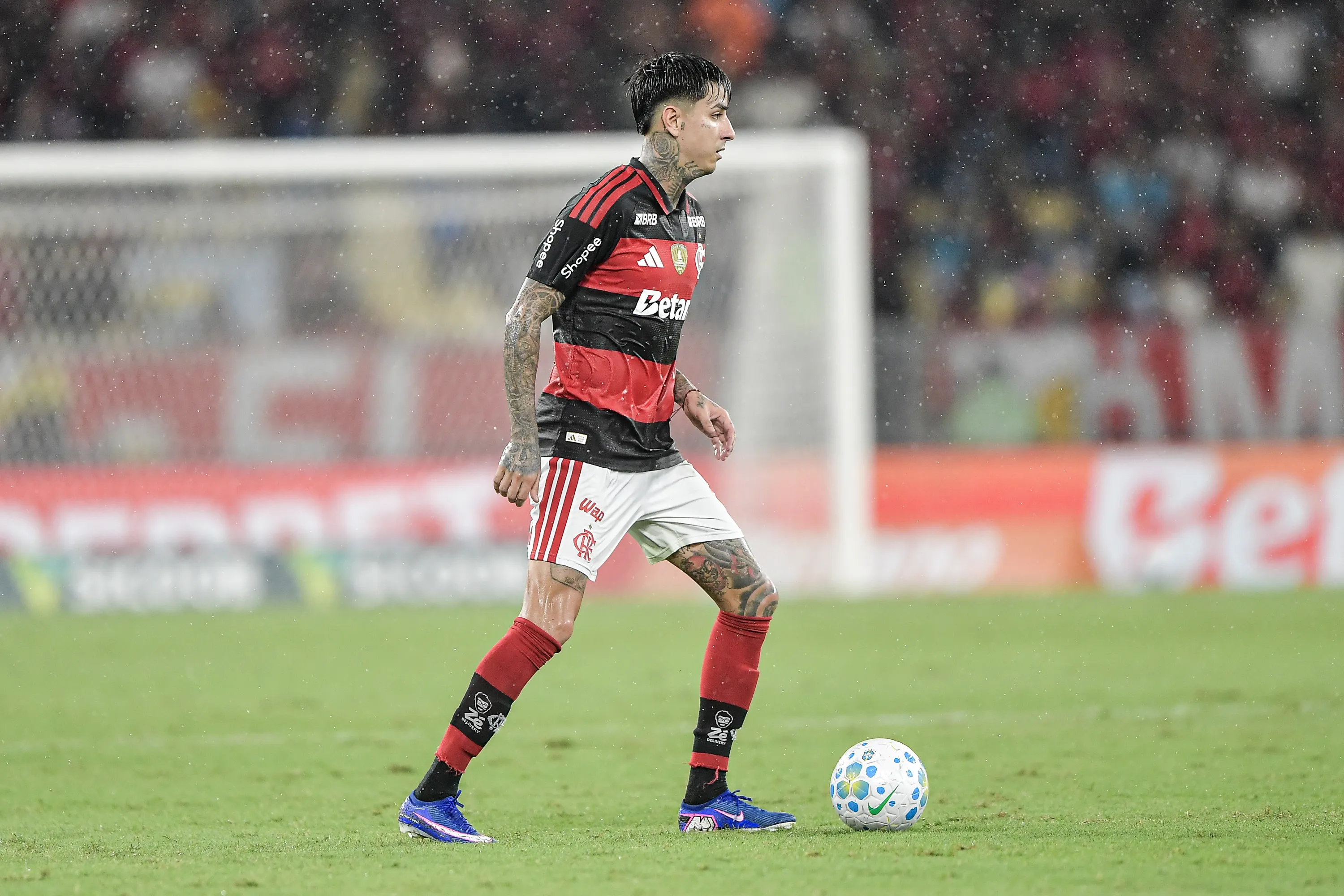 RJ – RIO DE JANEIRO – 19/03/2026 – BRASILEIRO A 2026, FLAMENGO X REMO – Pulgar jogador do Flamengo durante partida contra o Remo no estadio Maracana pelo campeonato Brasileiro A 2026. Foto: Thiago Ribeiro/AGIF