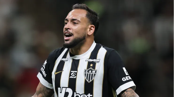 Maycon jogador do Atletico lamenta durante partida contra o Palmeiras no estadio Arena MRV pelo campeonato Brasileiro A 2026.