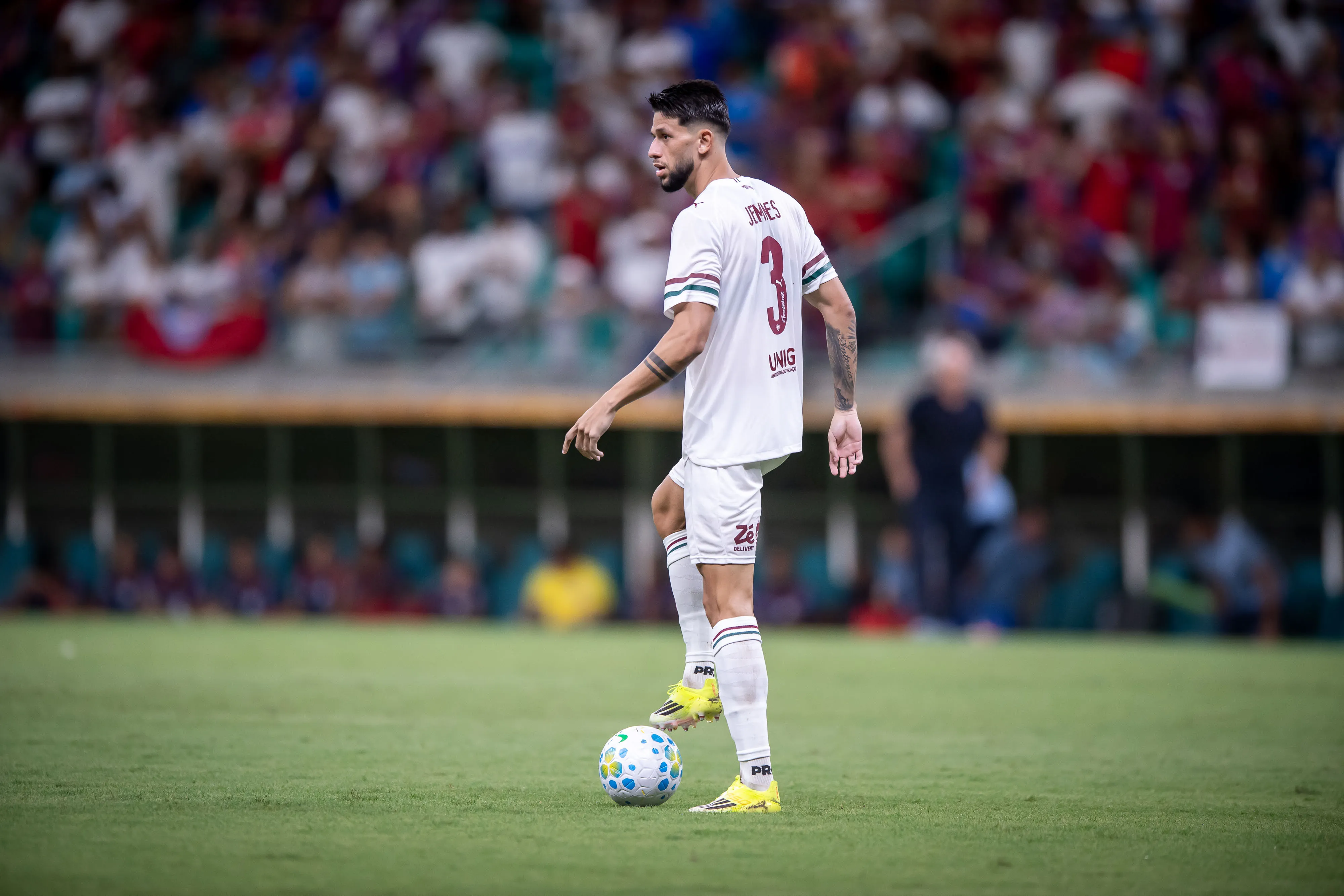 BA – SALVADOR – 05/02/2026 – BRASILEIRO A 2026, BAHIA X FLUMINENSE – Jemmes jogador do Fluminense durante partida contra o Bahia no estadio Arena Fonte Nova pelo campeonato Brasileiro A 2026. Foto: Jhony Pinho/AGIF