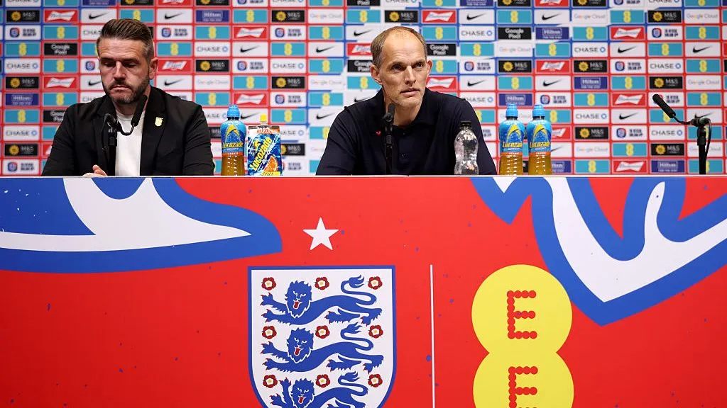 Thomas Tuchel em anúncio dos convocados nesta quinta-feira (22) – (Photo by Alex Pantling/Getty Images)