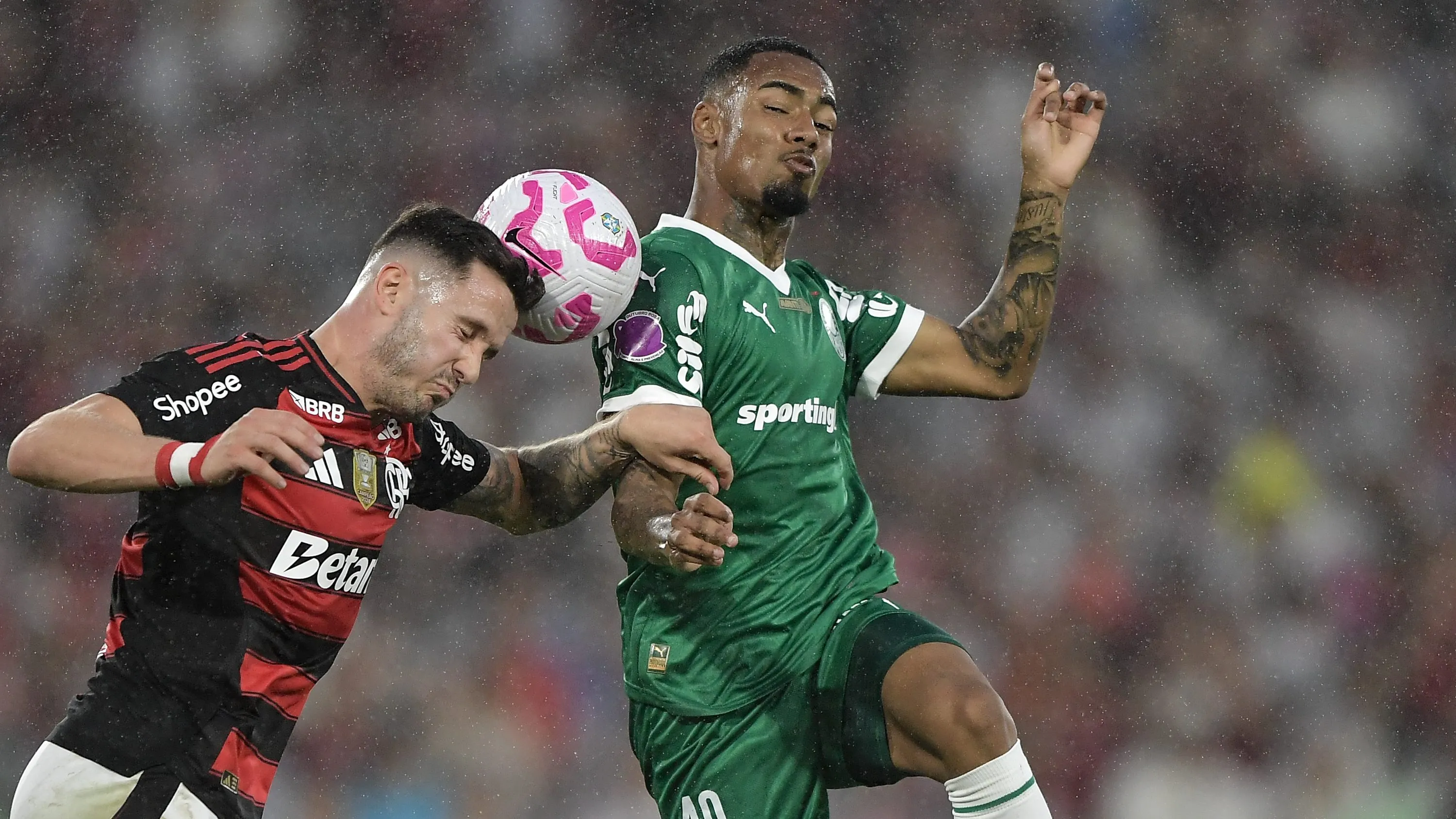 Saul jogador do Flamengo durante partida contra o Palmeiras no estadio Maracana pelo campeonato Brasileiro A 2025. Foto: Thiago Ribeiro/AGIF